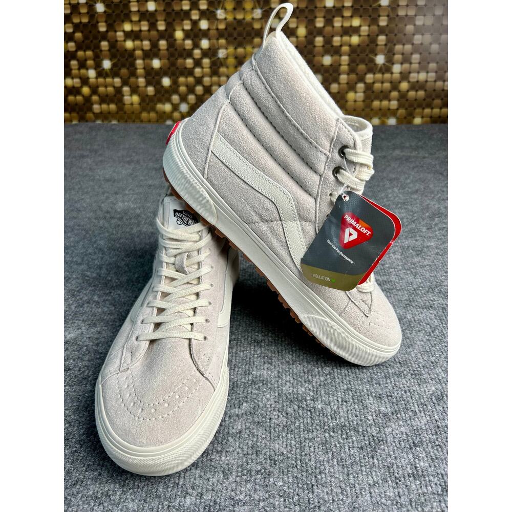 Vans Sk8-Hi MTE White Suede Primaloft Insulated Sneaker Boots Size 8